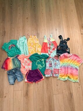 GIRLS SPRING SUMMER PRETTY COLORFUL BOUTIQUE OUTFIT BUNDLE SIZE XS/4T/5T